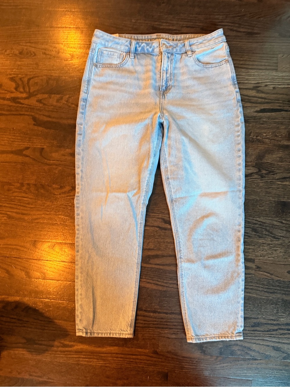 American Eagle Outfitters Light Blue High-Rise Straight Jeans